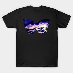 Watercolor Clouds and Butterfly T-Shirt